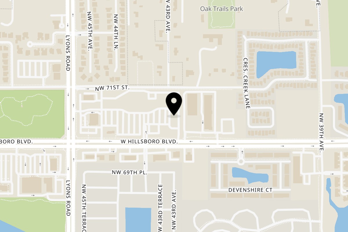 Map showing the location of The BBQ Boutique on 4209 W Hillsboro Blvd in Coconut Creek